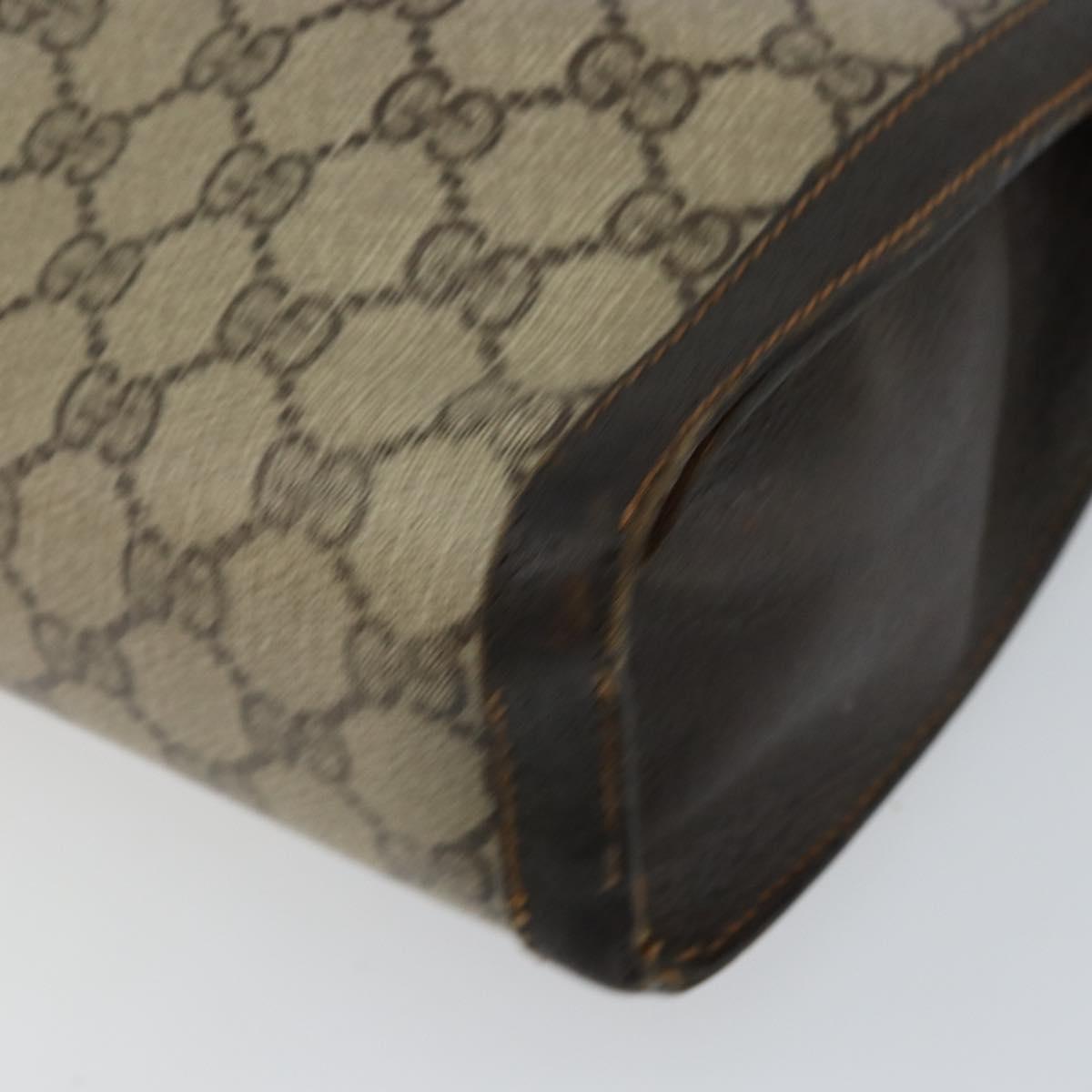 GUCCI GG Supreme Web Sherry Line Clutch Bag Beige Gold 84 01 007 Auth mr1500