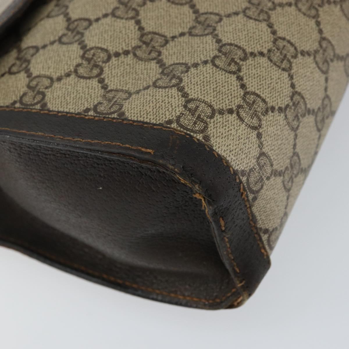 GUCCI GG Supreme Web Sherry Line Clutch Bag Beige Gold 84 01 007 Auth mr1500