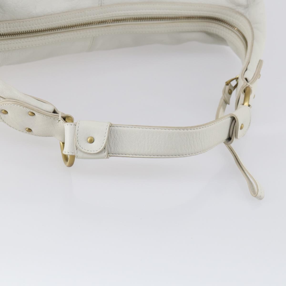 BALLY Shoulder Bag Leather White Auth mr1501