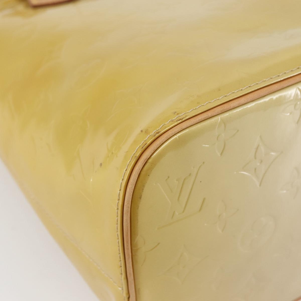 LOUIS VUITTON Monogram Vernis Houston Hand Bag Beige M91004 LV Auth mr1506