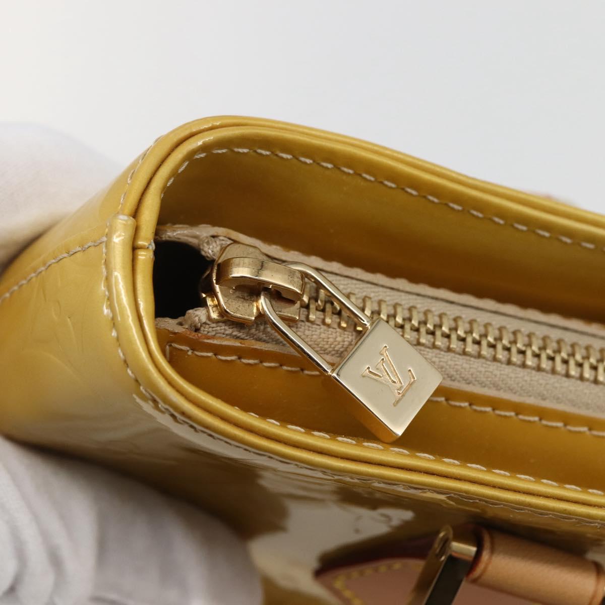 LOUIS VUITTON Monogram Vernis Houston Hand Bag Beige M91004 LV Auth mr1506