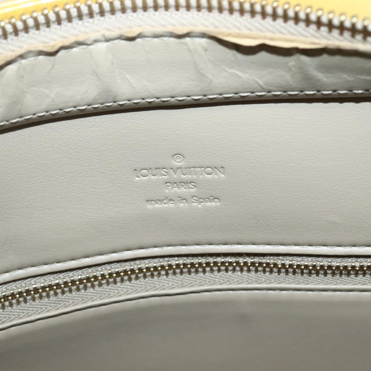 LOUIS VUITTON Monogram Vernis Houston Hand Bag Beige M91004 LV Auth mr1506