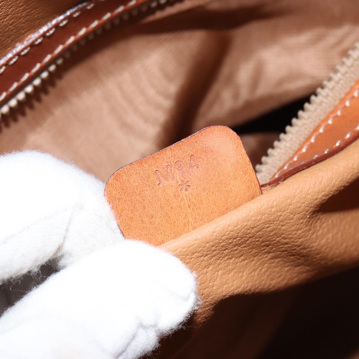 CELINE Macadam Canvas Hand Bag PVC Leather Brown Gold Auth mr1512