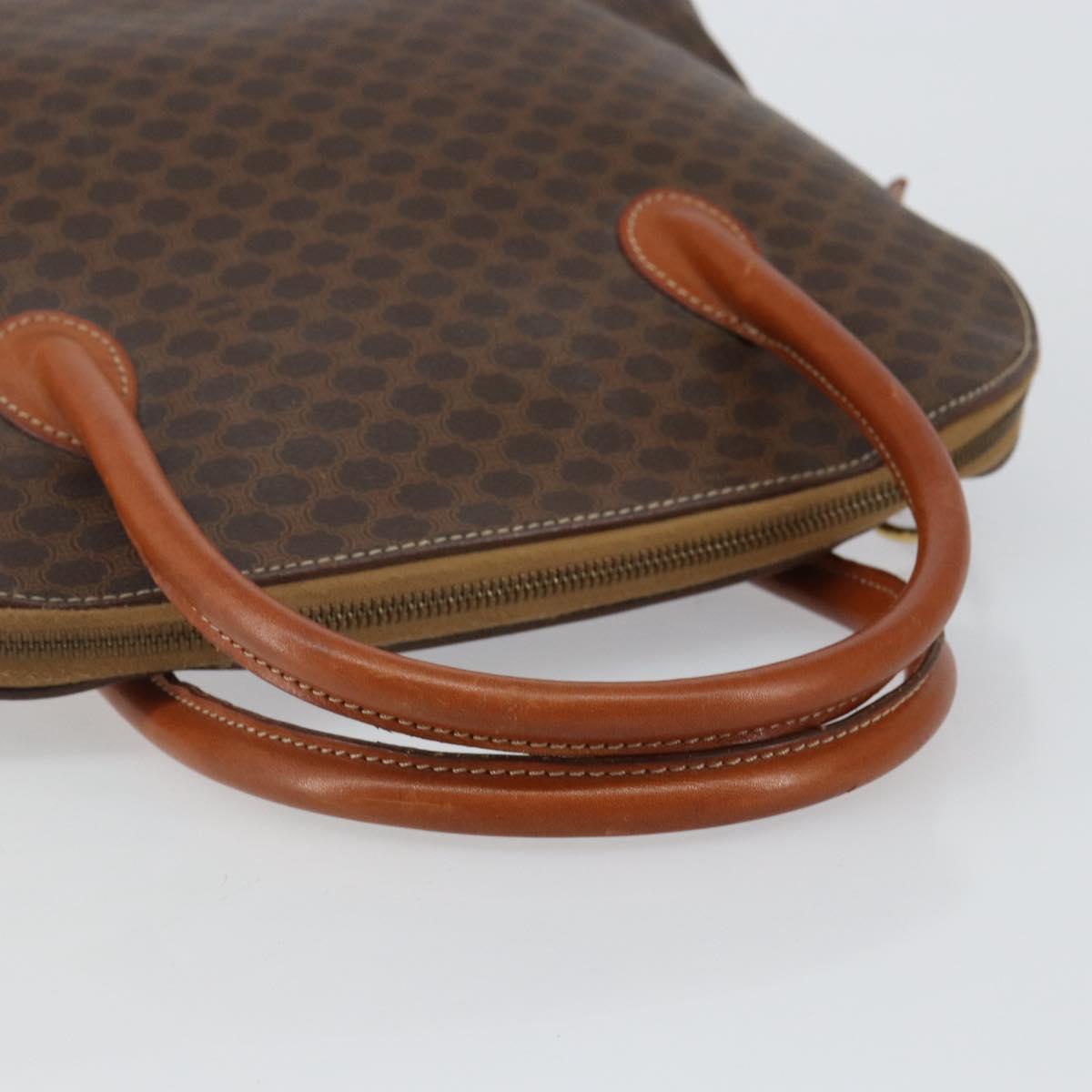 CELINE Macadam Canvas Hand Bag PVC Leather Brown Gold Auth mr1512