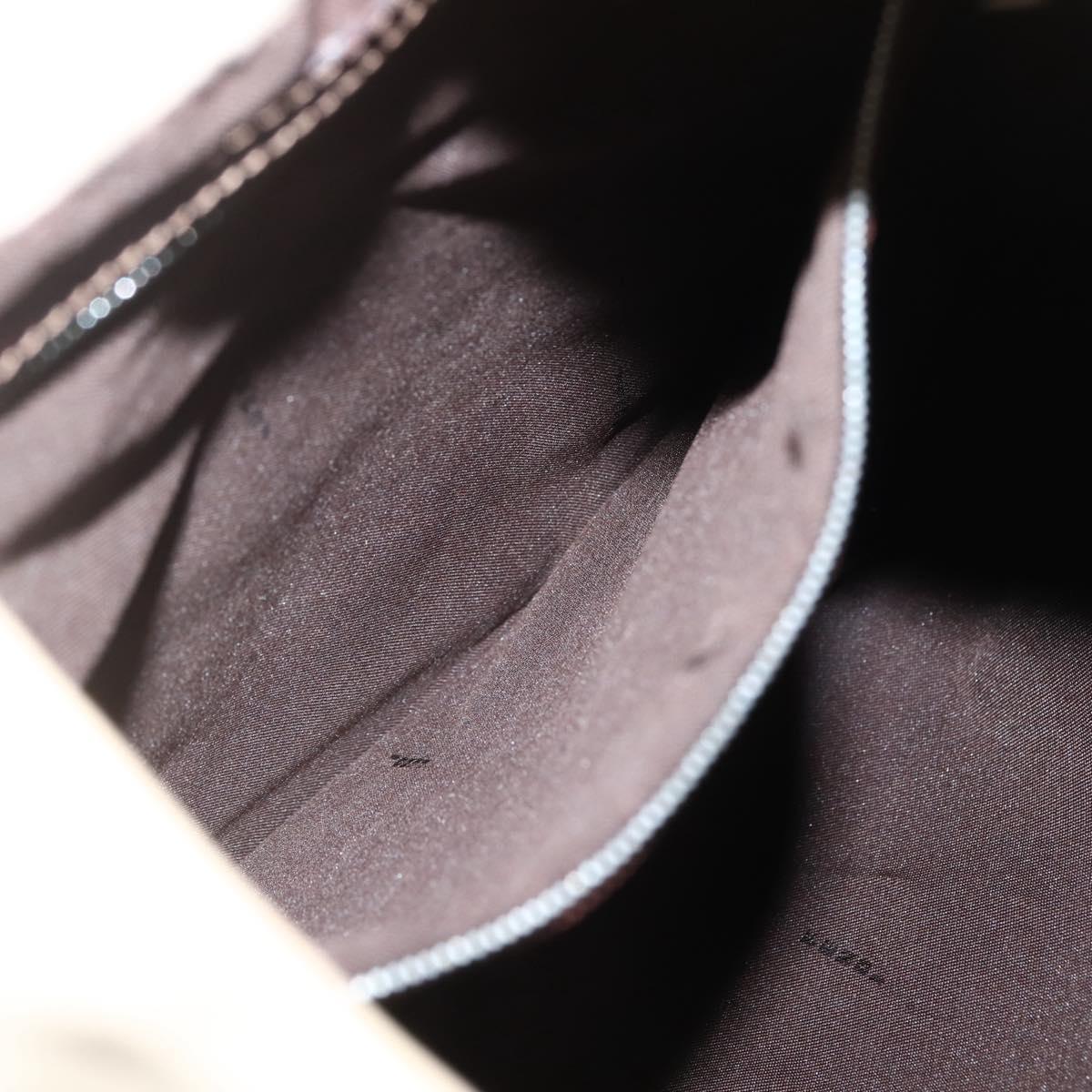 FENDI Shoulder Bag Canvas Beige Silver Auth mr1514