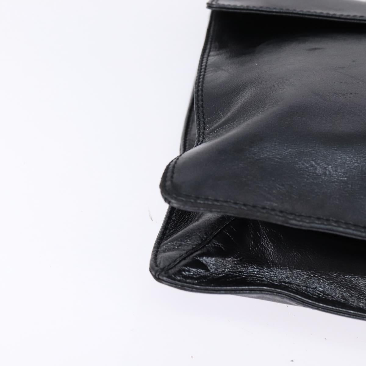 CHANEL Shoulder Bag Leather Black Gold CC Auth mr1518