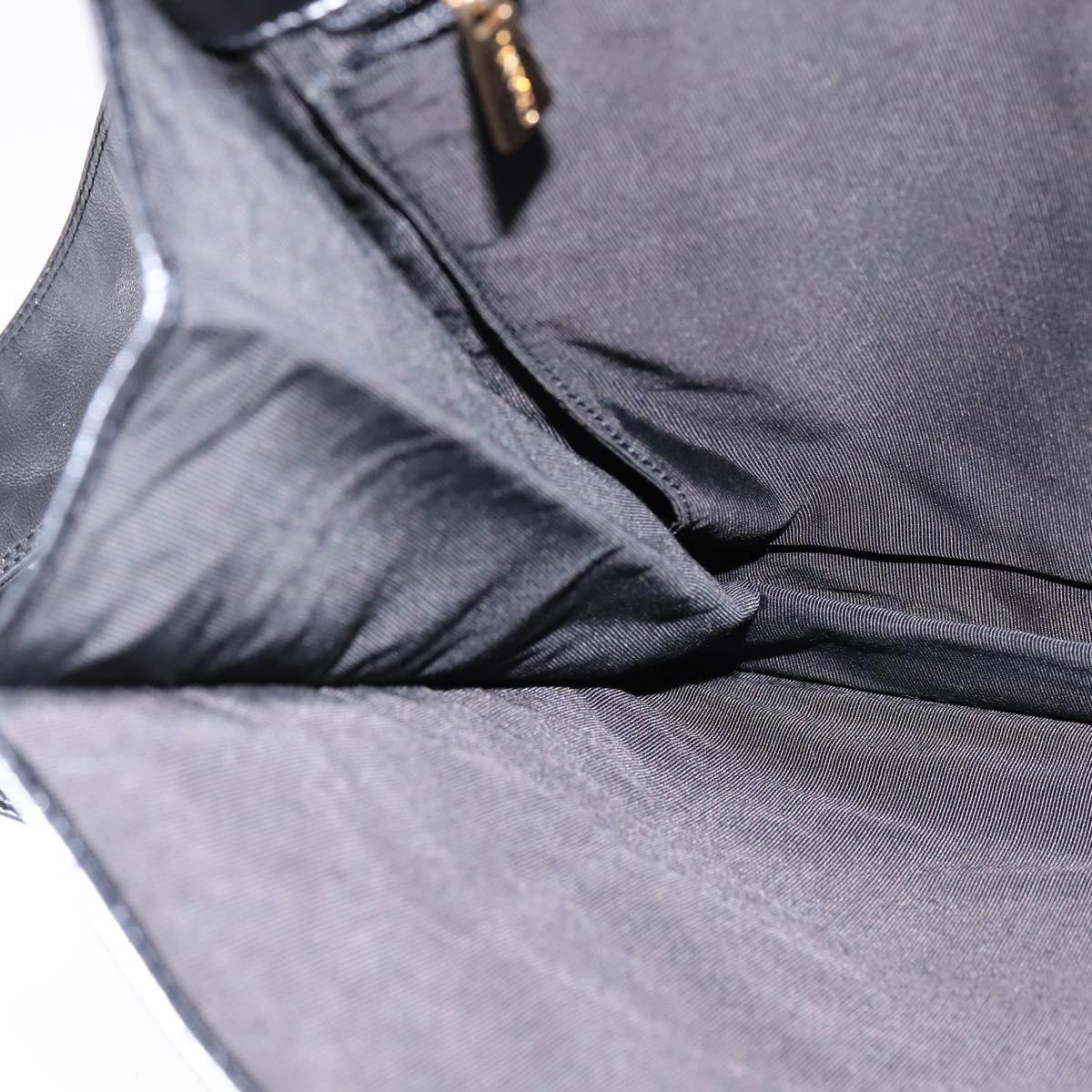 CHANEL Shoulder Bag Leather Black Gold CC Auth mr1518