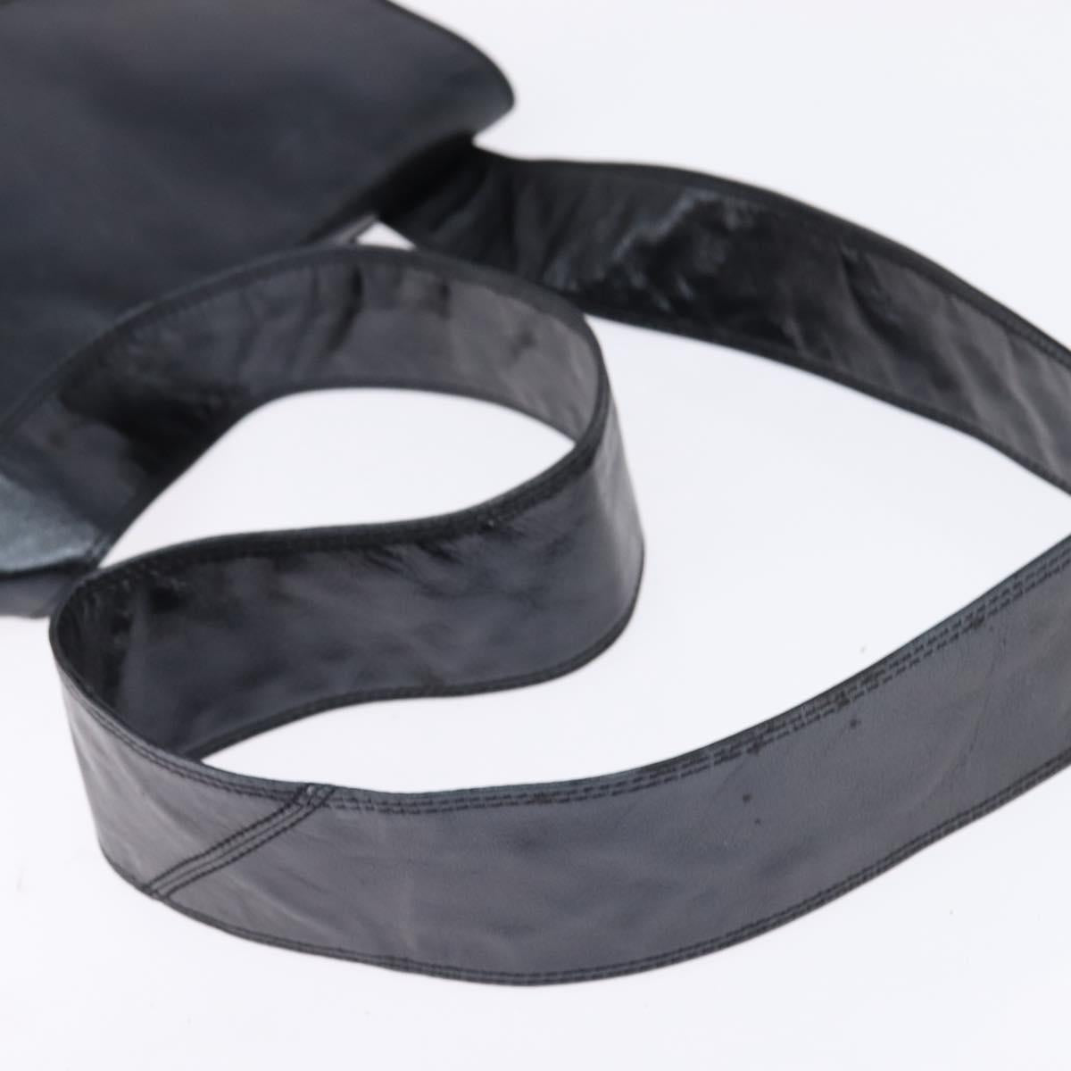 CHANEL Shoulder Bag Leather Black Gold CC Auth mr1518