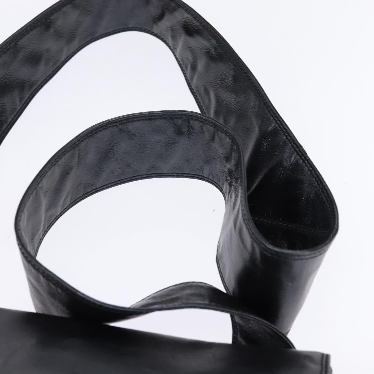 CHANEL Shoulder Bag Leather Black Gold CC Auth mr1518