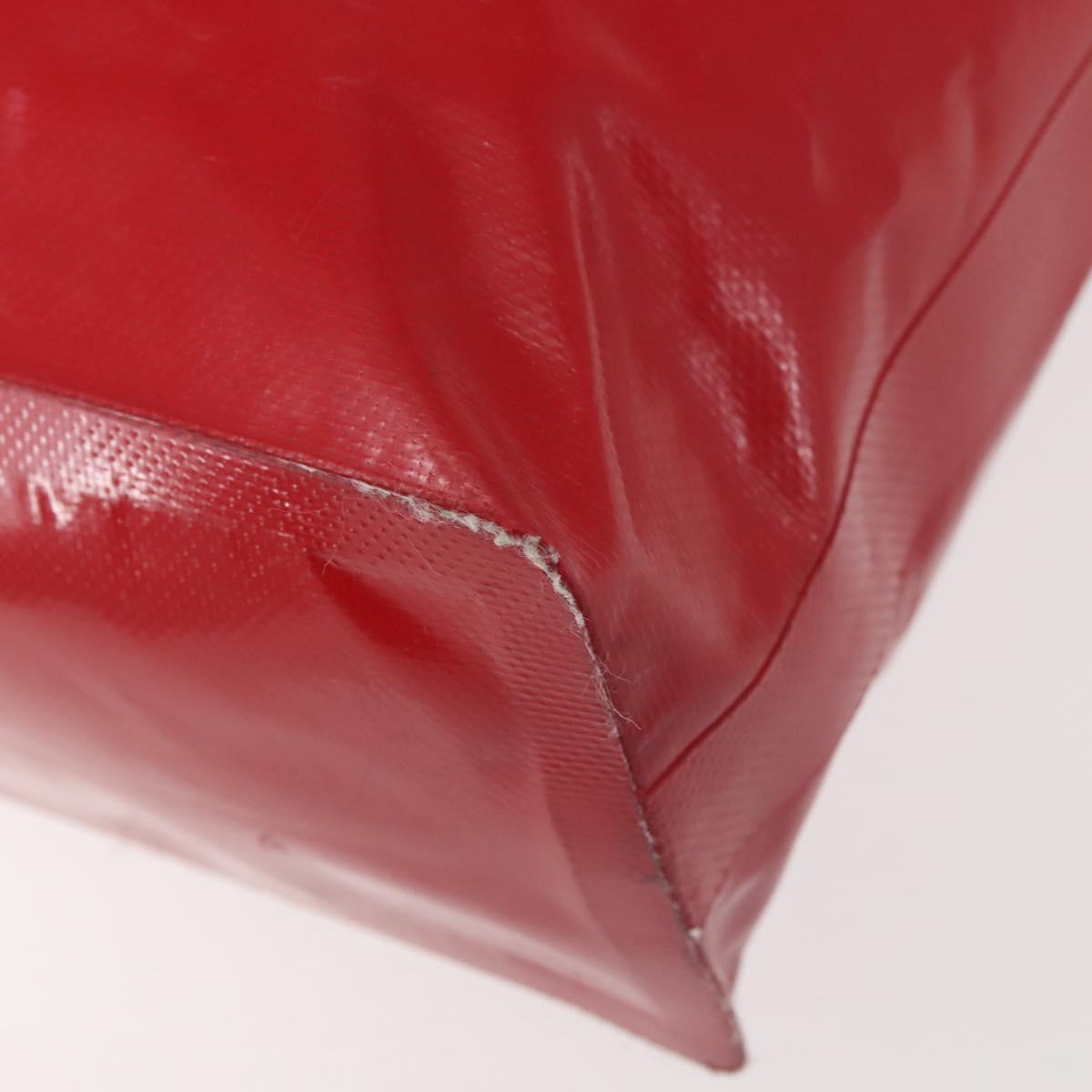 CHANEL Etanche Waterproof Tote Bag Vinyl Red CC Auth mr1520