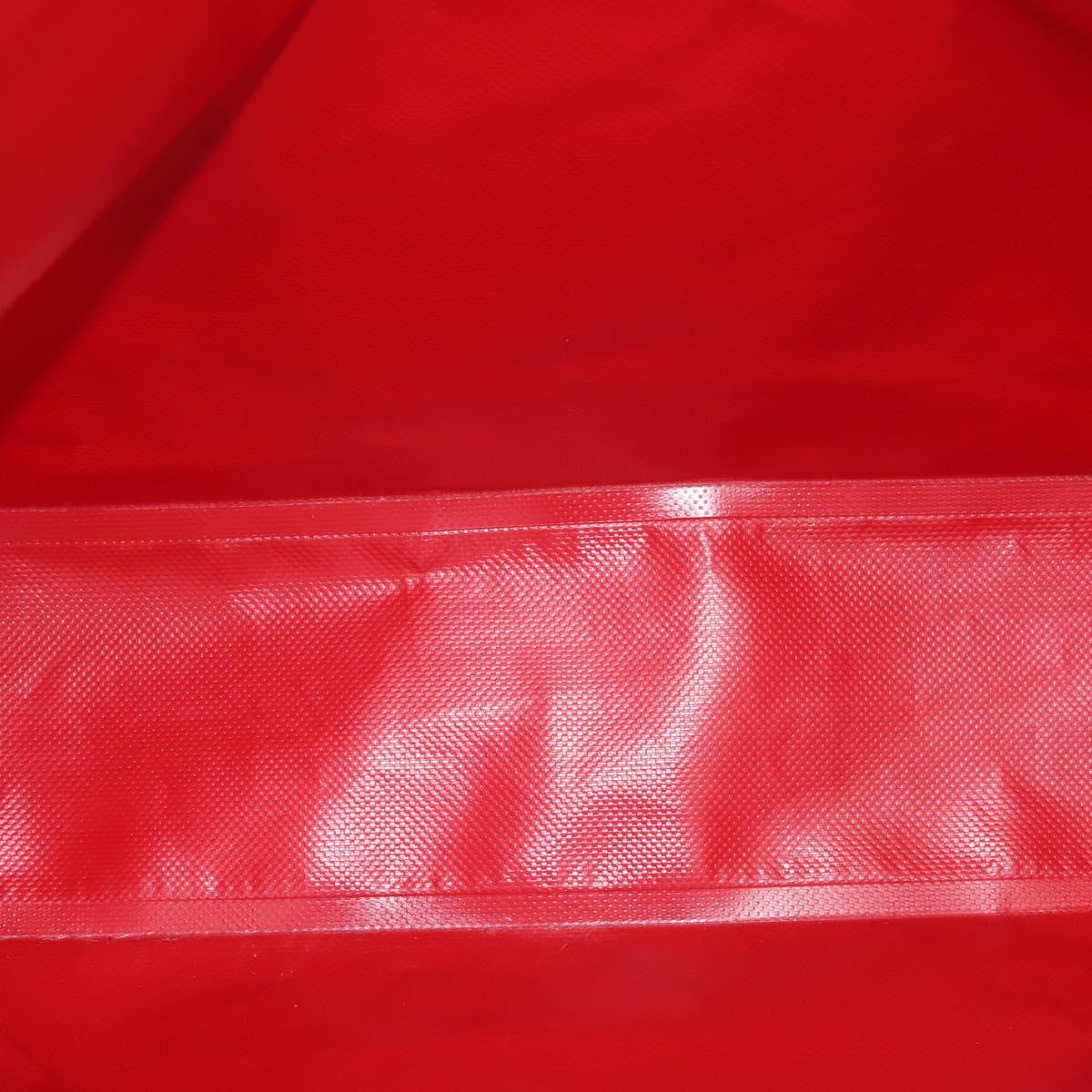 CHANEL Etanche Waterproof Tote Bag Vinyl Red CC Auth mr1520