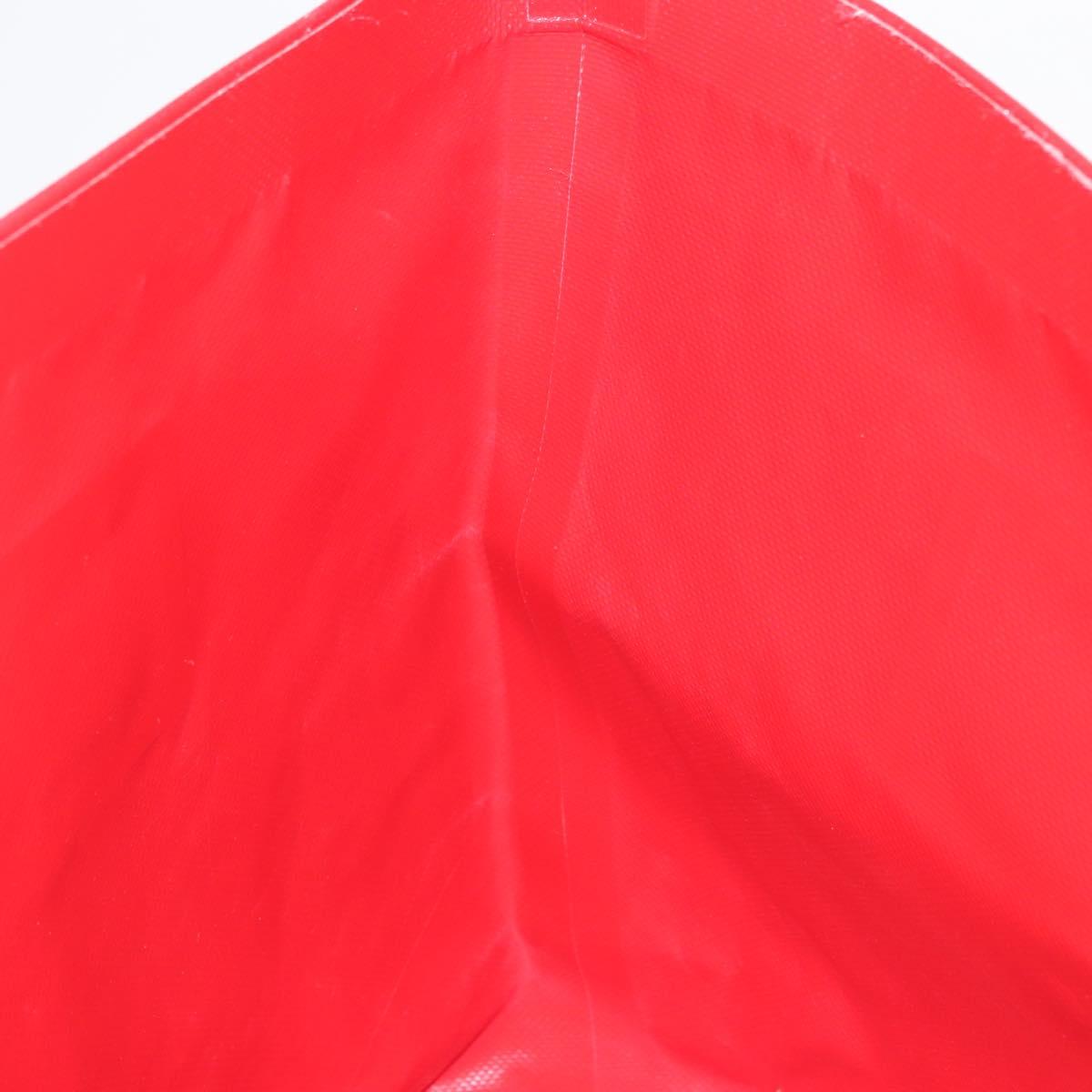 CHANEL Etanche Waterproof Tote Bag Vinyl Red CC Auth mr1520