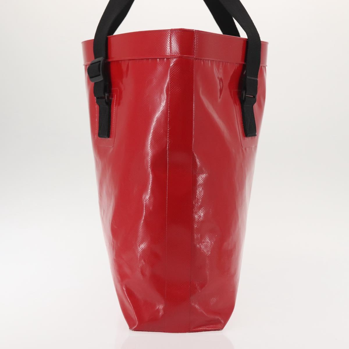 CHANEL Etanche Waterproof Tote Bag Vinyl Red CC Auth mr1520