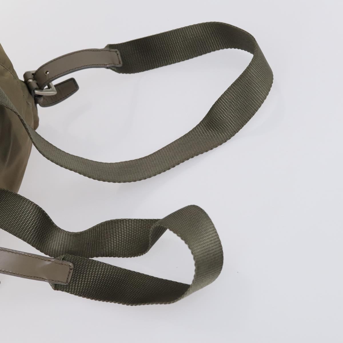 PRADA Hand Bag Nylon 2 Set Red Khaki Auth mr1528