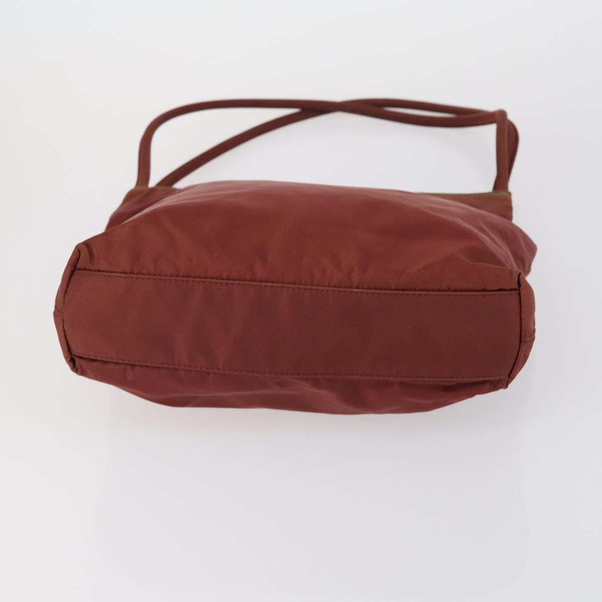 PRADA Hand Bag Nylon 2 Set Red Khaki Auth mr1528