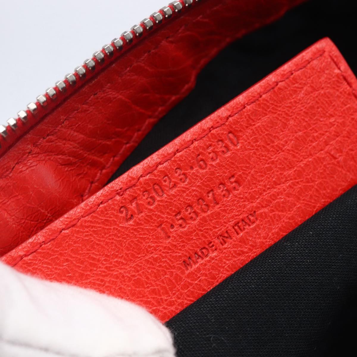 BALENCIAGA Clutch Bag Leather Red 273023 Auth mr1530