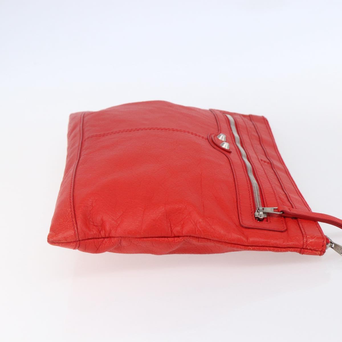 BALENCIAGA Clutch Bag Leather Red 273023 Auth mr1530