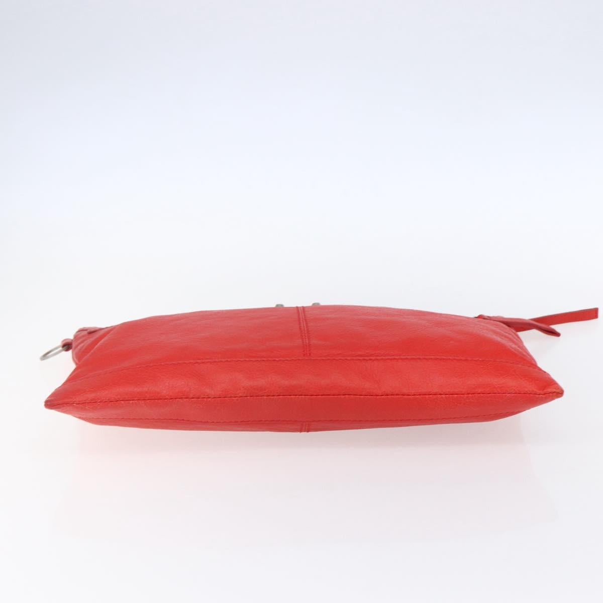 BALENCIAGA Clutch Bag Leather Red 273023 Auth mr1530