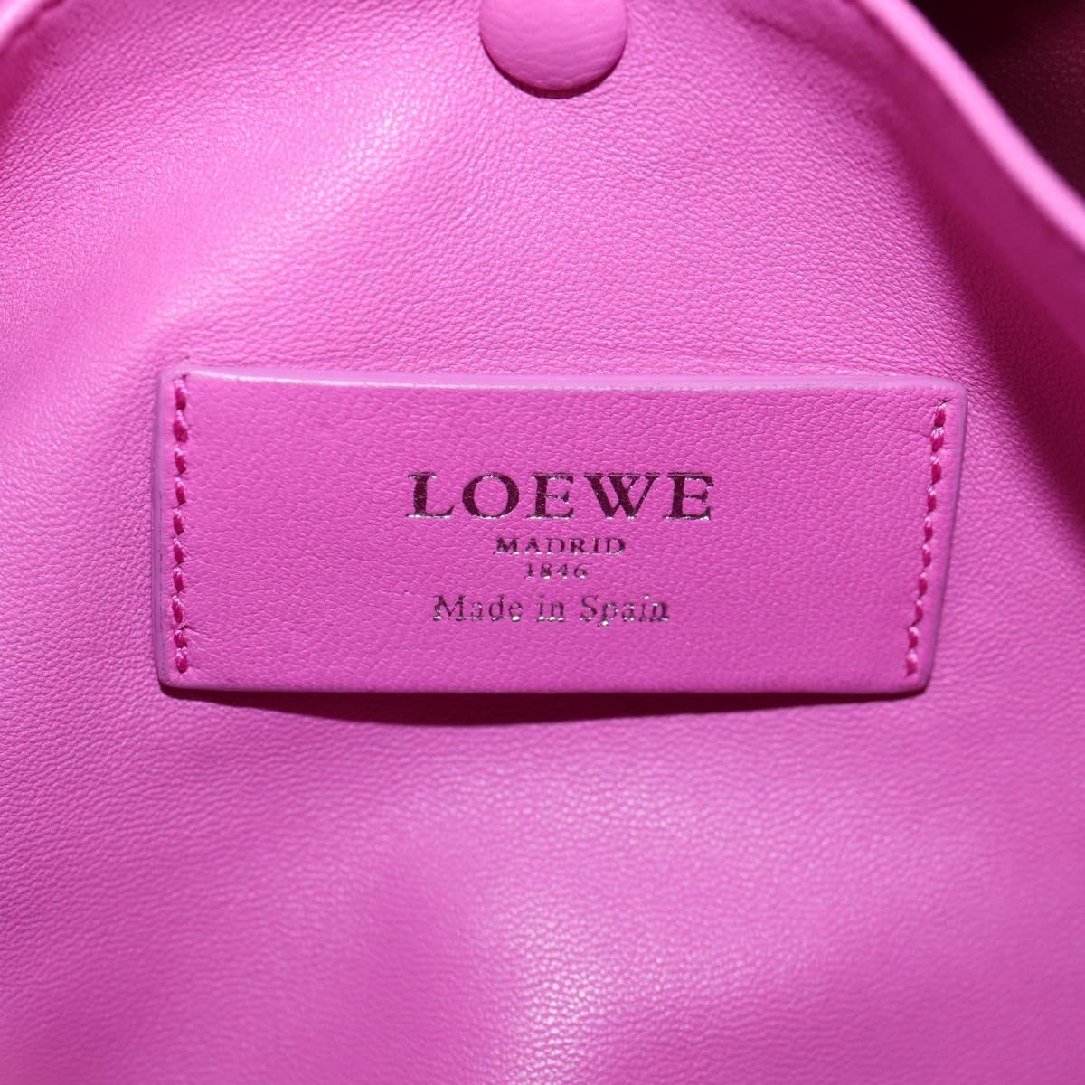 LOEWE Flamenco Hand Bag Leather Black Silver Auth mr1535