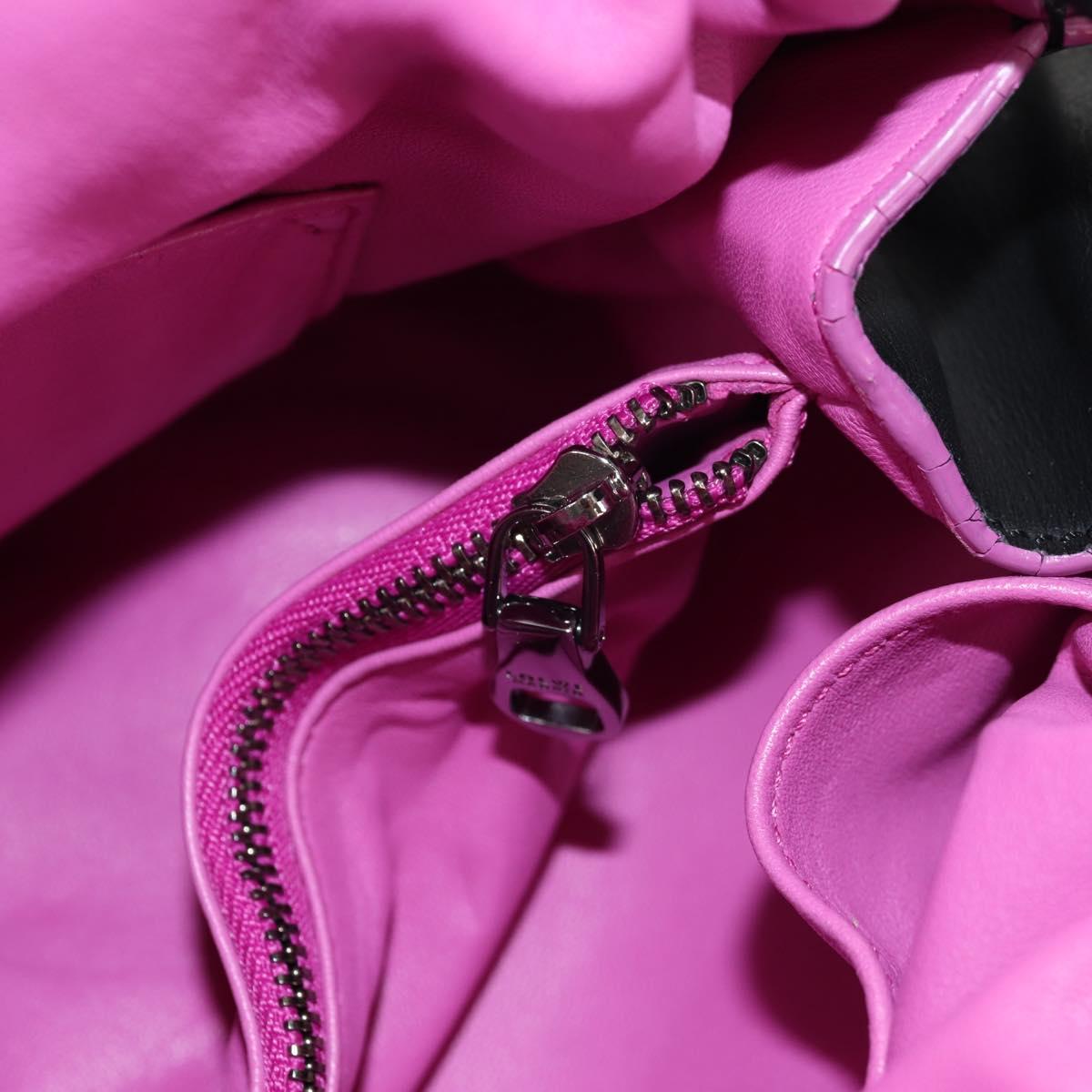 LOEWE Flamenco Hand Bag Leather Black Silver Auth mr1535