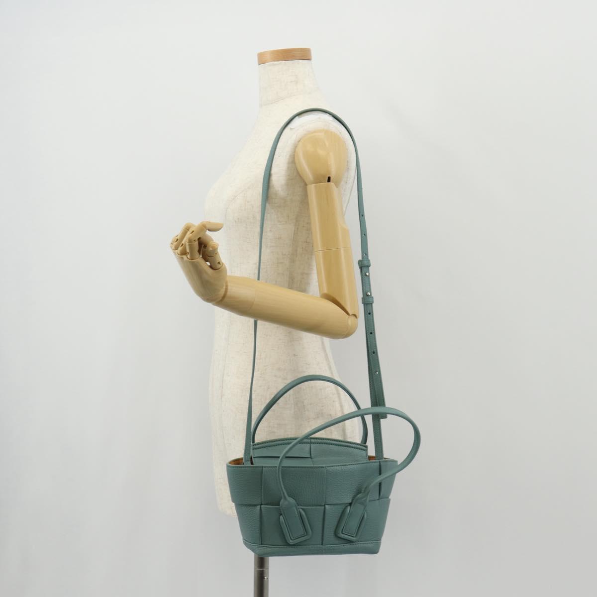 BOTTEGA VENETA MAXI INTRECCIATO Mini Arco Bag Leather 2way Green Auth mr1536V