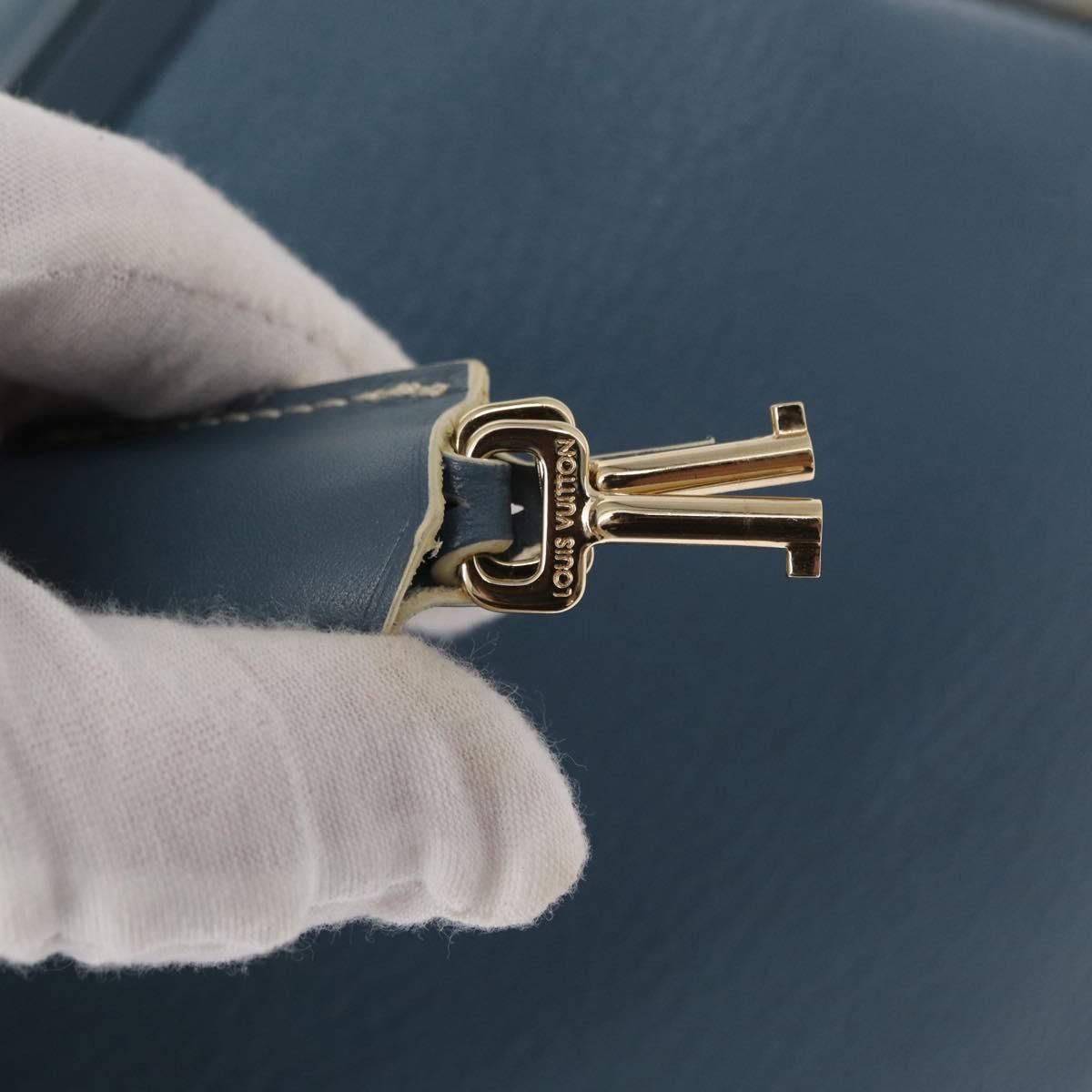 LOUIS VUITTON Suhari Angenu PM Hand Bag Leather Blue M91807 LV Auth mr1540V