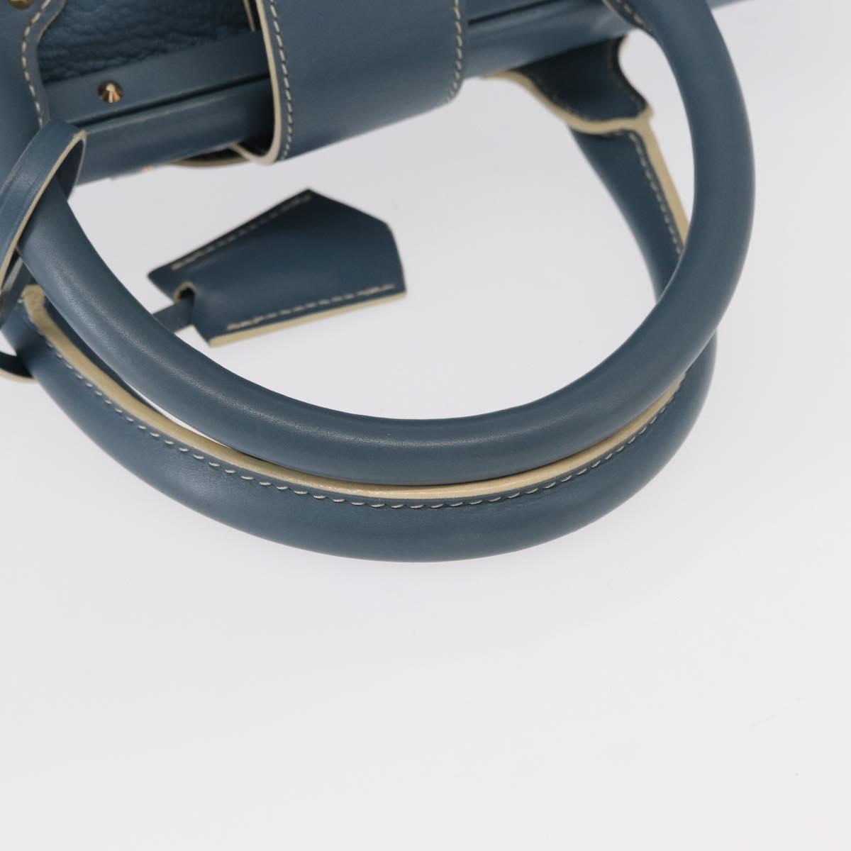 LOUIS VUITTON Suhari Angenu PM Hand Bag Leather Blue M91807 LV Auth mr1540V