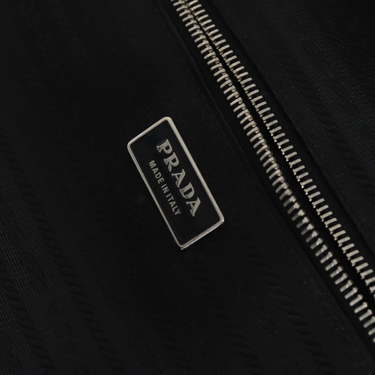 PRADA Suitcase Safiano leather Black Silver Auth mr1541