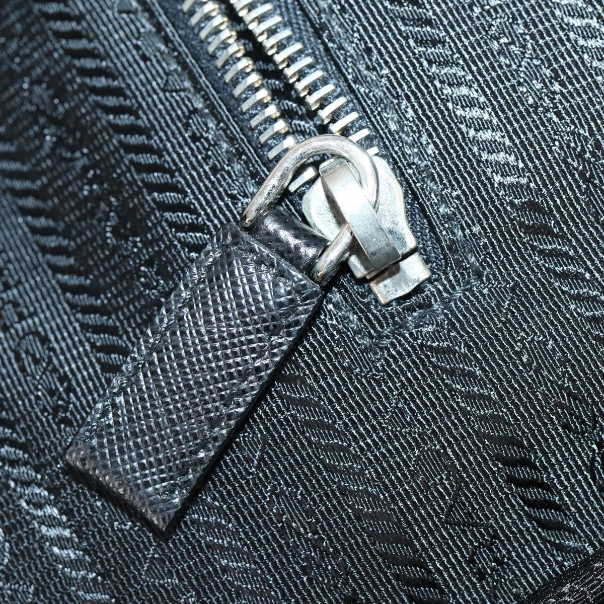 PRADA Suitcase Safiano leather Black Silver Auth mr1541