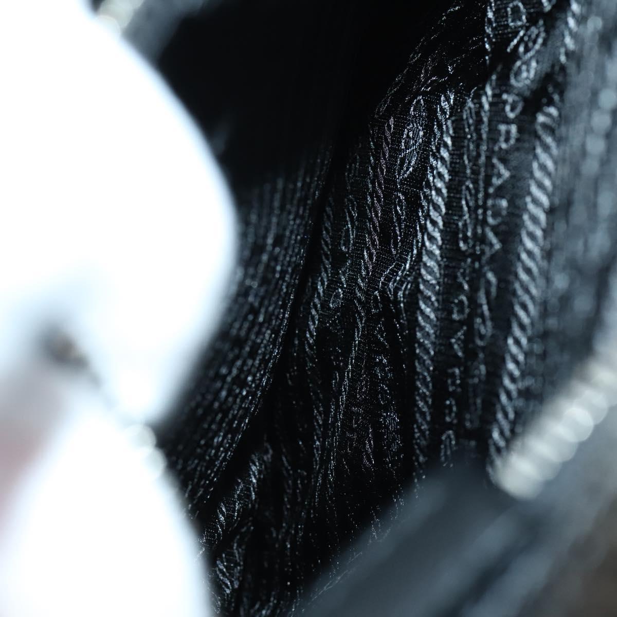 PRADA Suitcase Safiano leather Black Silver Auth mr1541