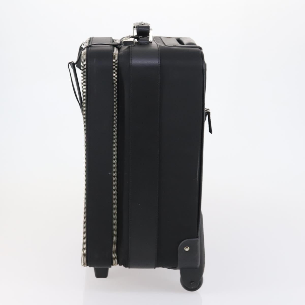 PRADA Suitcase Safiano leather Black Silver Auth mr1541