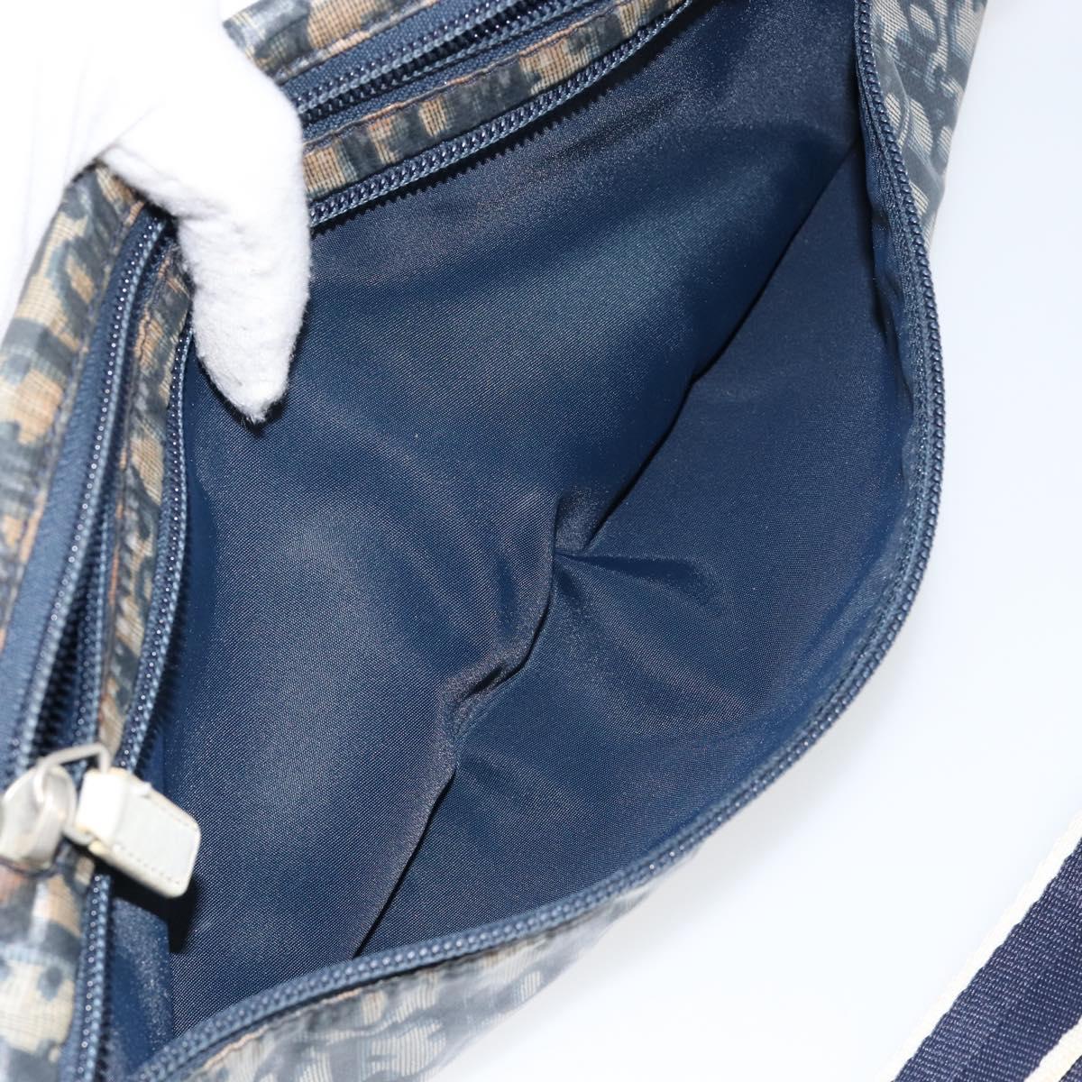 Christian Dior Trotter Canvas Waist Bag Nylon Navy Silver Auth mr1542