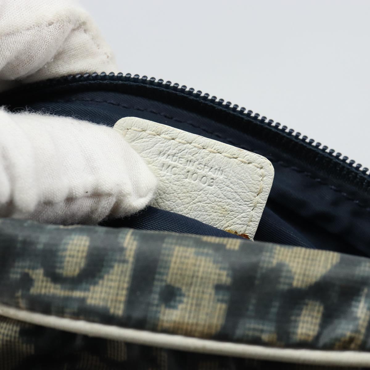 Christian Dior Trotter Canvas Waist Bag Nylon Navy Silver Auth mr1542