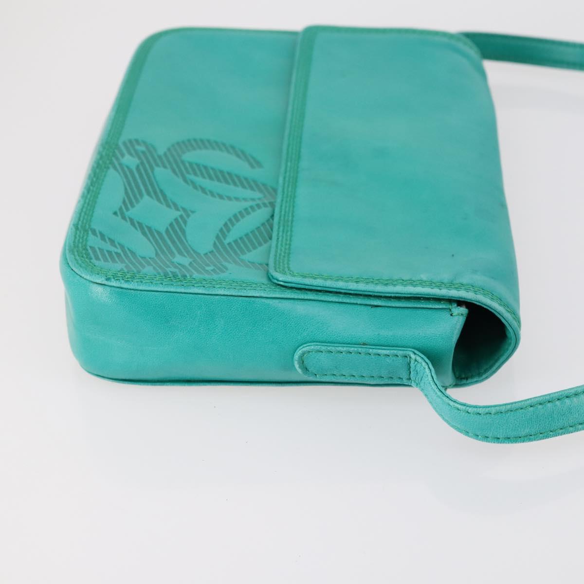 LOEWE Shoulder Bag Suede Leather 2 Set Turquoise Blue Brown Auth mr1543