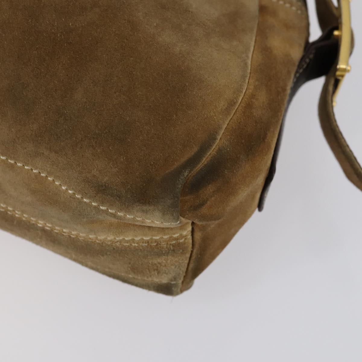 LOEWE Shoulder Bag Suede Leather 2 Set Turquoise Blue Brown Auth mr1543