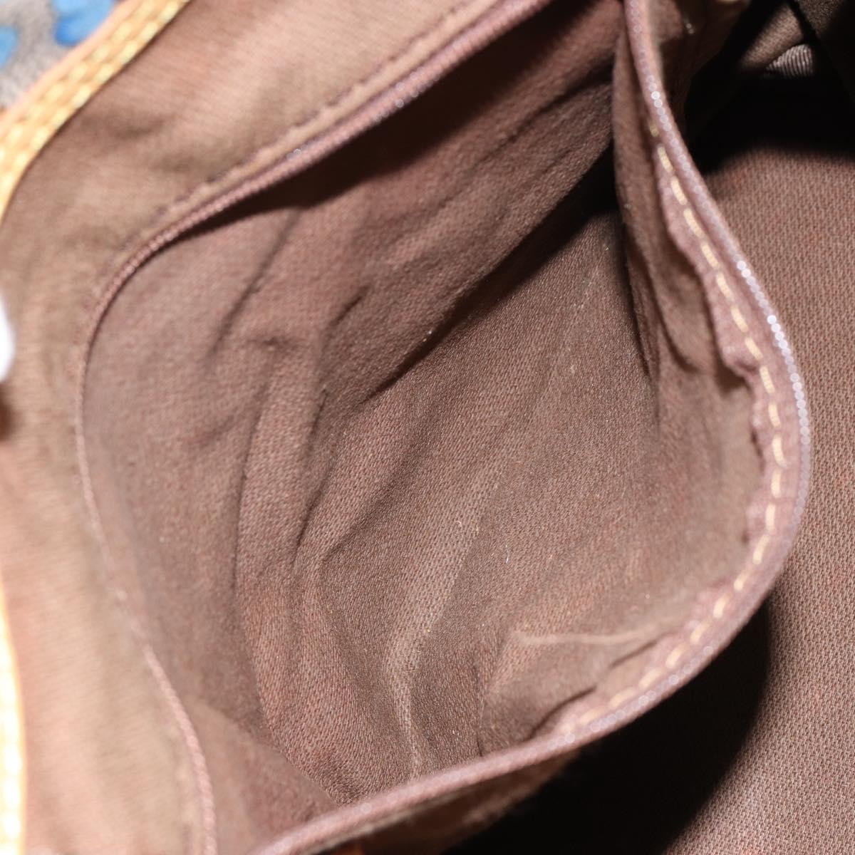 LOEWE Botanical Hand Bag Canvas Blue Silver Auth mr1547