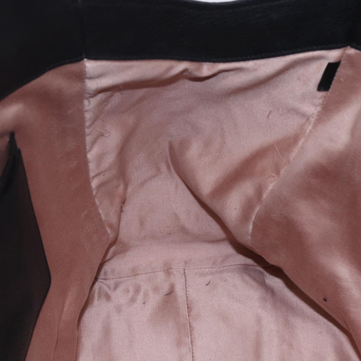 Miu Miu Hand Bag Leather Black Gold Auth mr1548