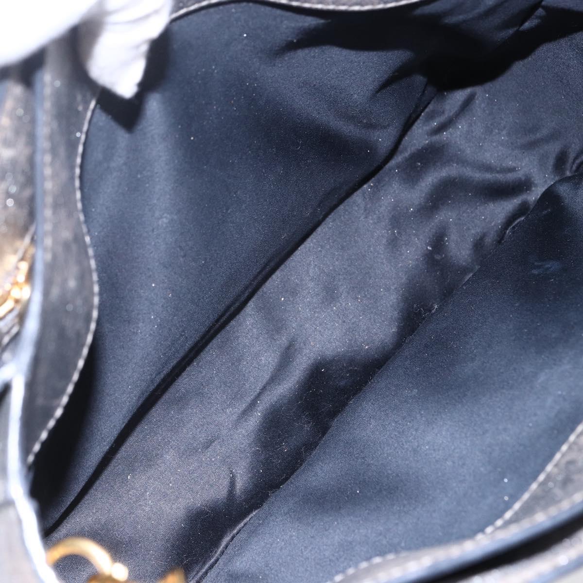 Miu Miu Madras Hand Bag Leather 2way Gold Auth mr1549