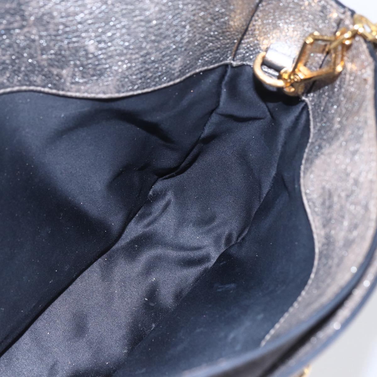 Miu Miu Madras Hand Bag Leather 2way Gold Auth mr1549