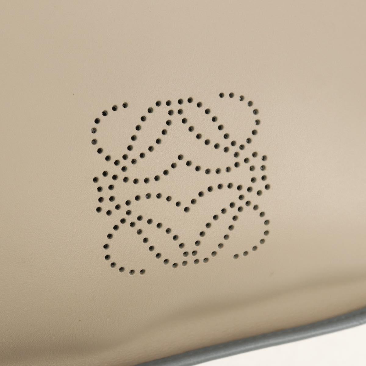 LOEWE Sofia Shoulder Bag Leather Ivory Gold Auth mr1551A