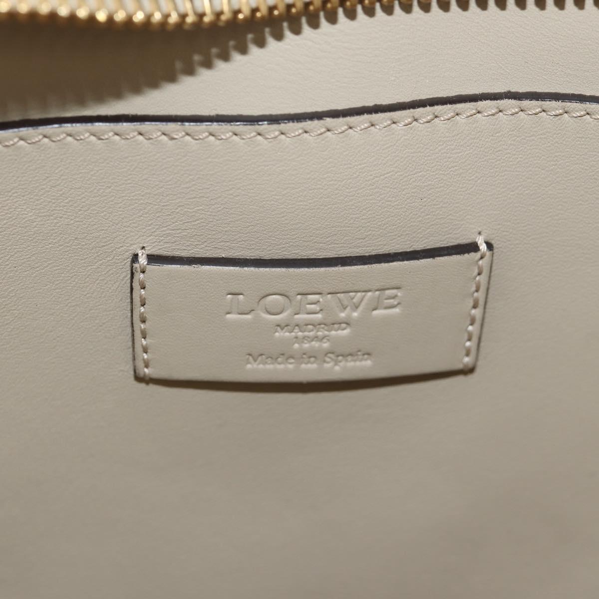 LOEWE Sofia Shoulder Bag Leather Ivory Gold Auth mr1551A