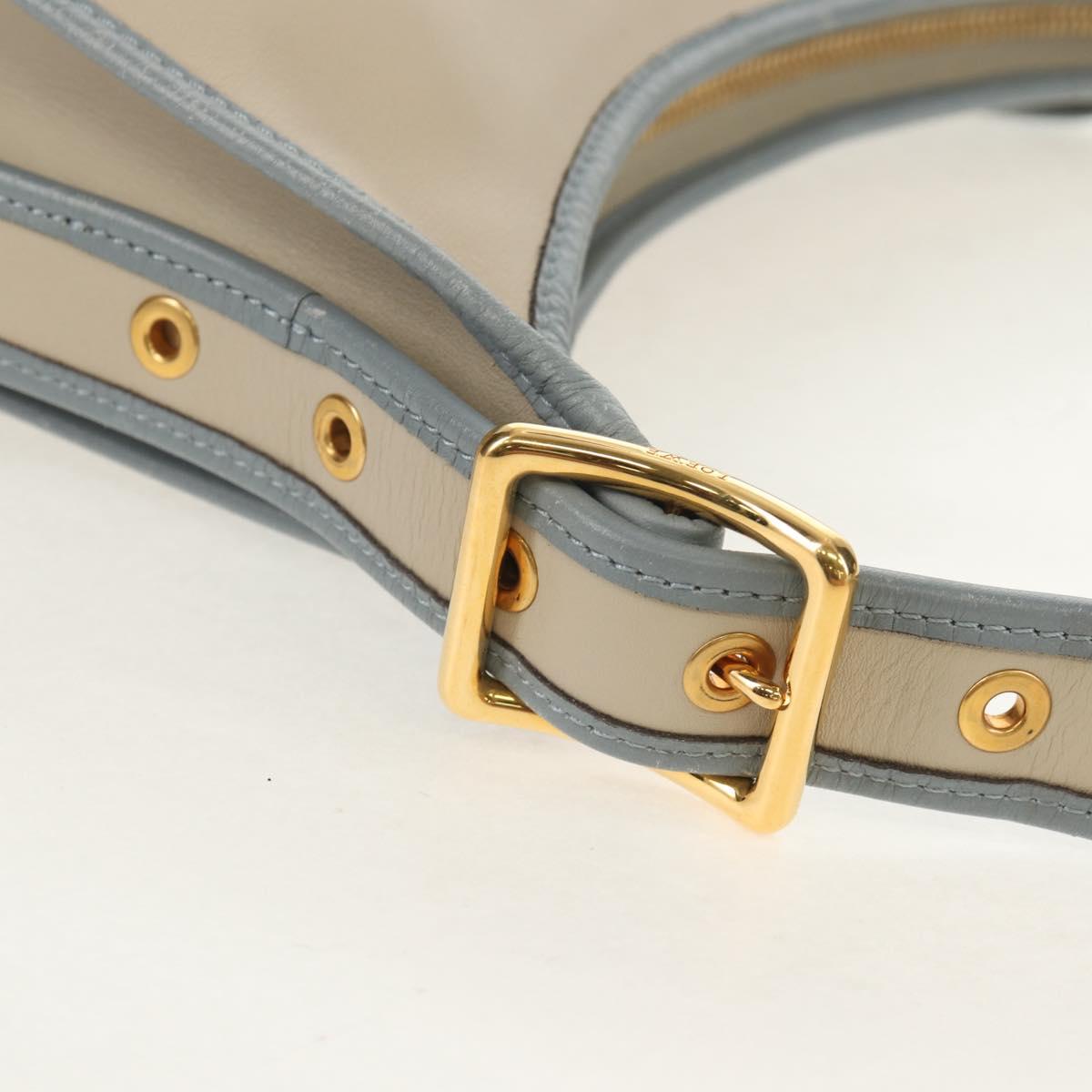 LOEWE Sofia Shoulder Bag Leather Ivory Gold Auth mr1551A