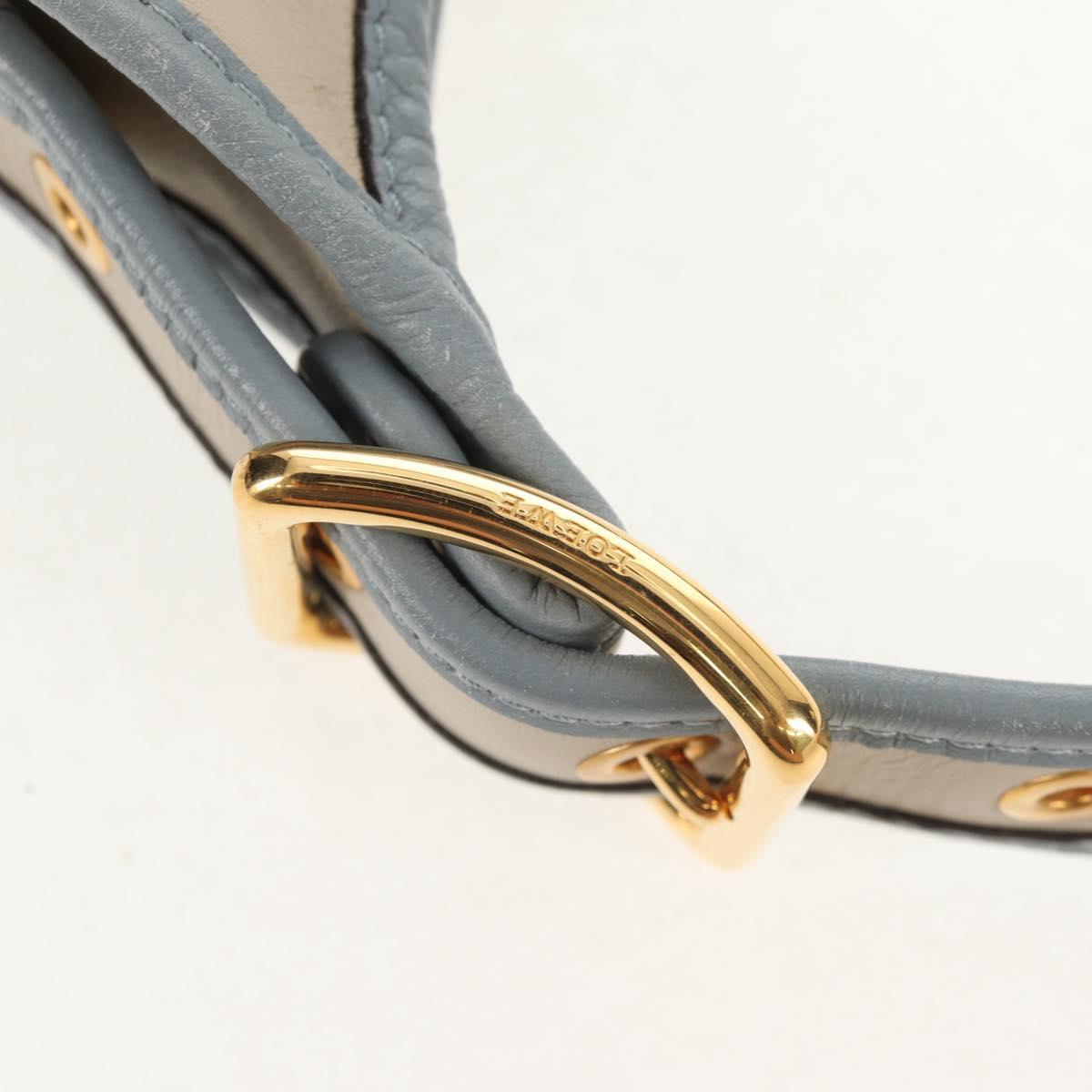 LOEWE Sofia Shoulder Bag Leather Ivory Gold Auth mr1551A