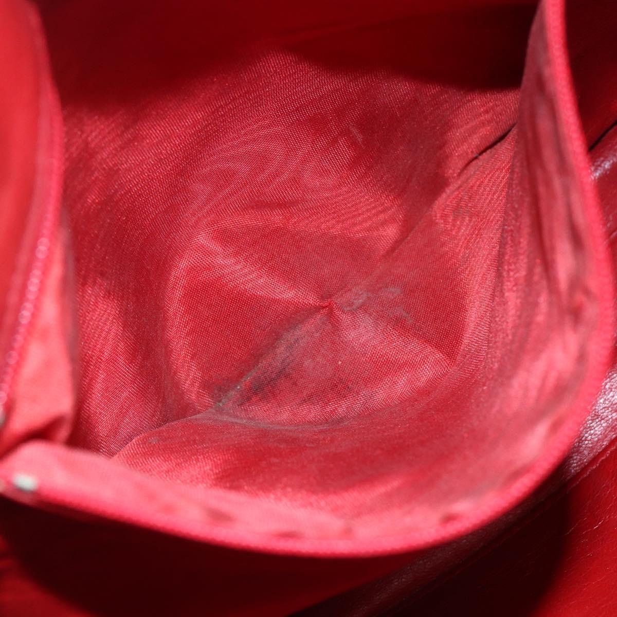 CHANEL Matelasse Chain Shoulder Bag Lamb Skin Red Gold CC Auth mr1552