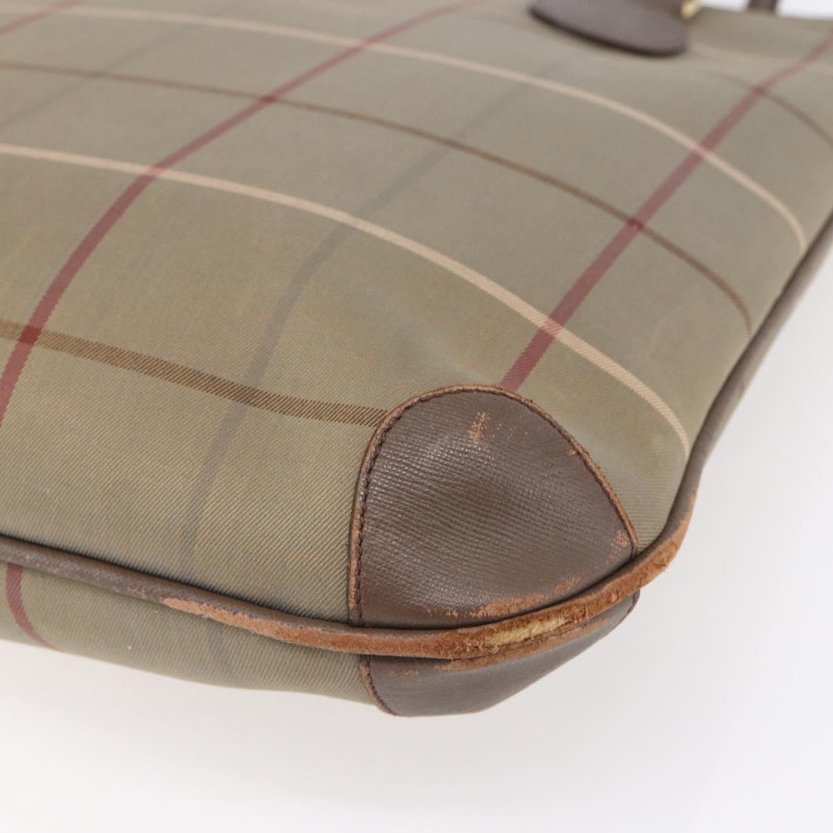 Burberrys Nova Check Tote Bag Canvas Beige Gold Auth mr1554