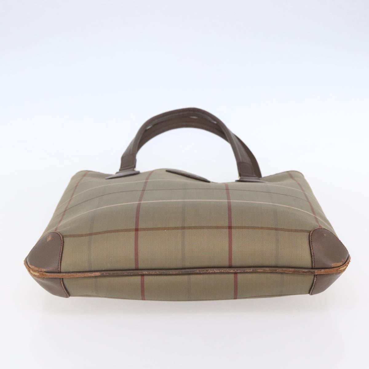 Burberrys Nova Check Tote Bag Canvas Beige Gold Auth mr1554