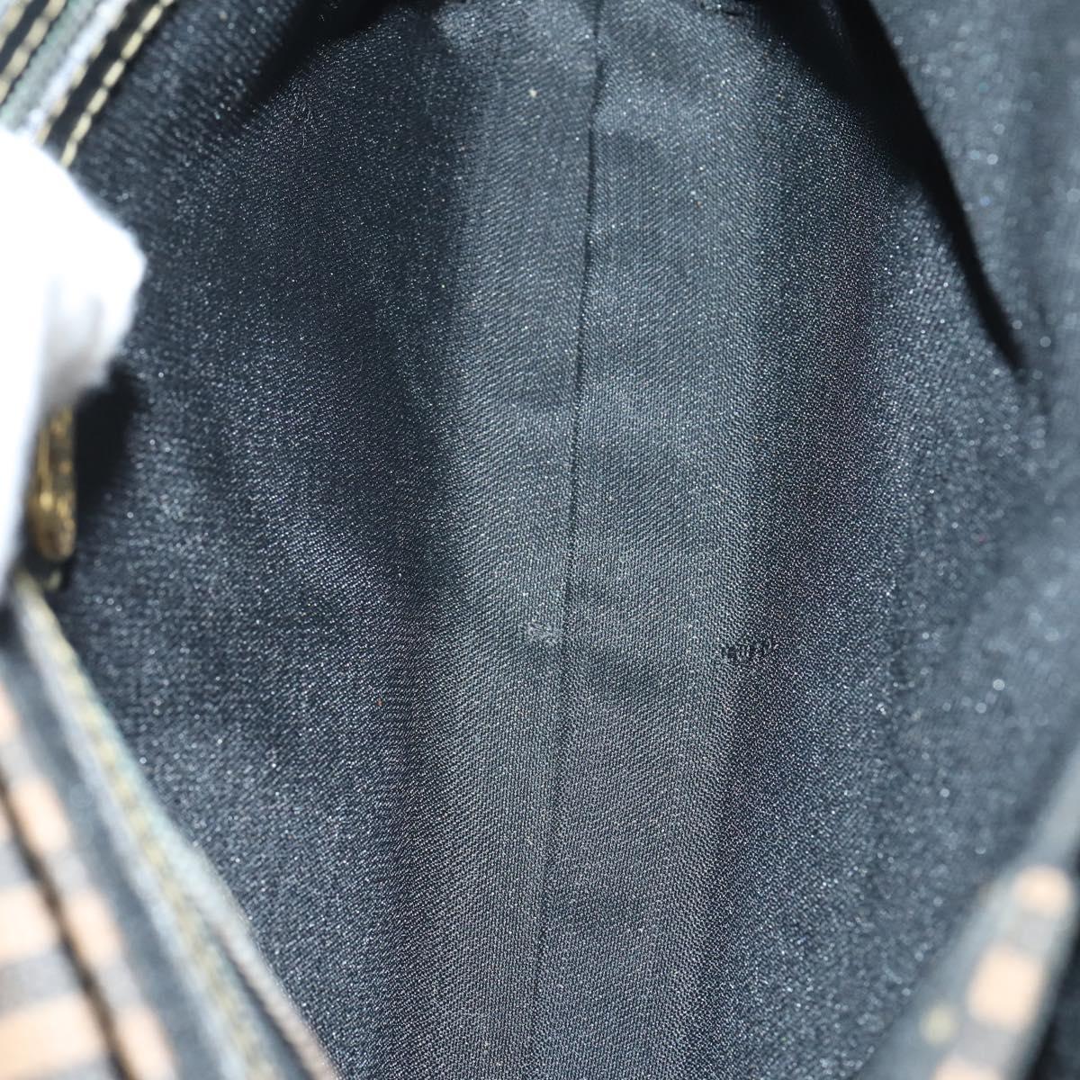 FENDI Pecan Canvas Hand Bag 2way Black Brown Auth mr1555