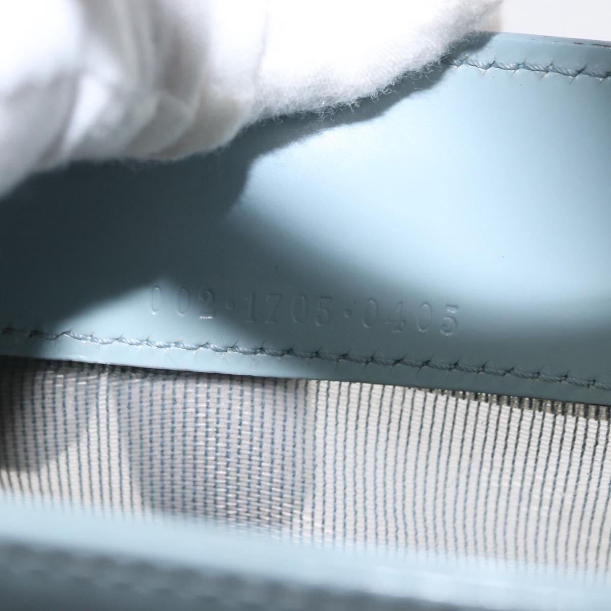 GUCCI mesh Hand Bag Nylon Light Blue Silver Auth mr1557