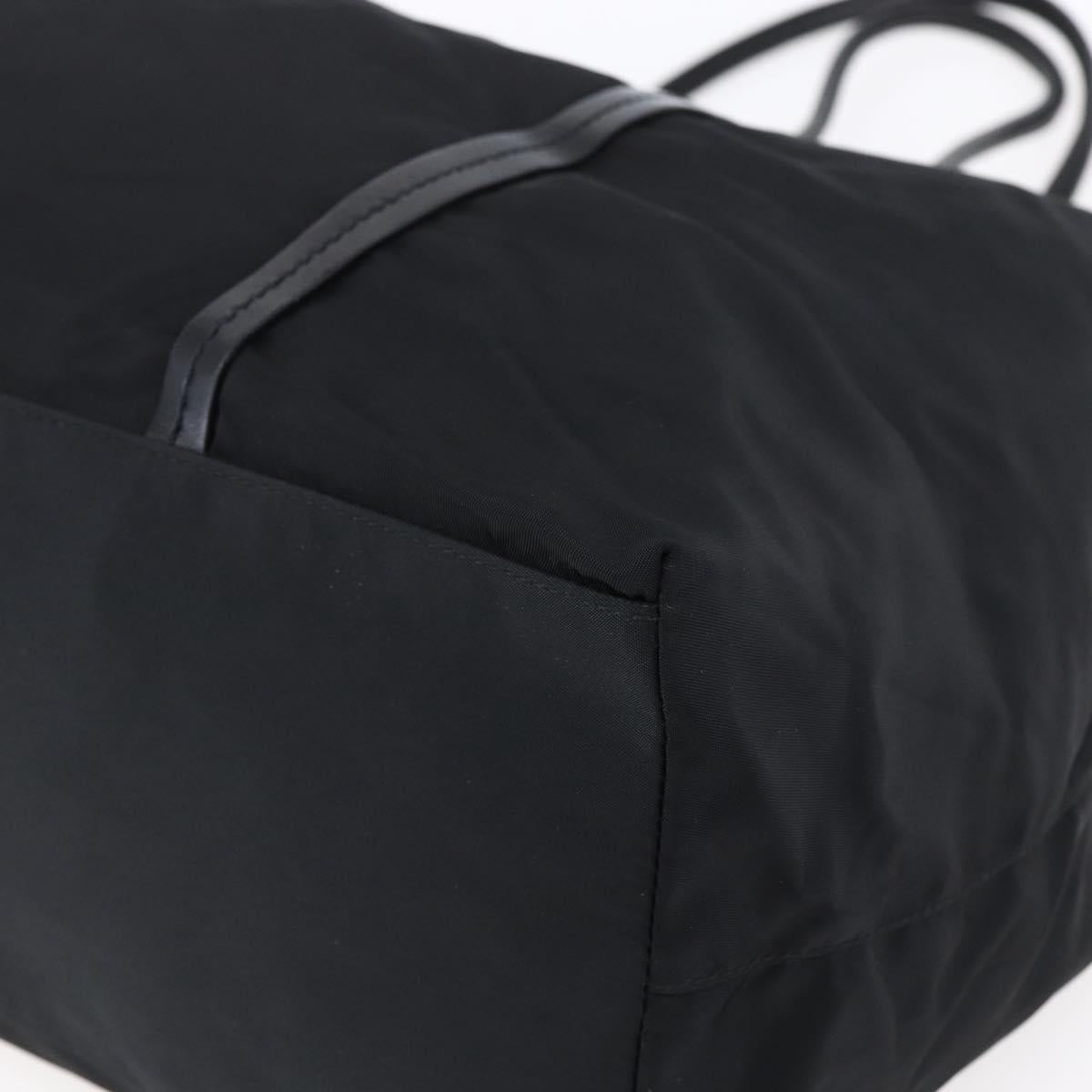 PRADA Hand Bag Nylon Black Silver Auth mr1559