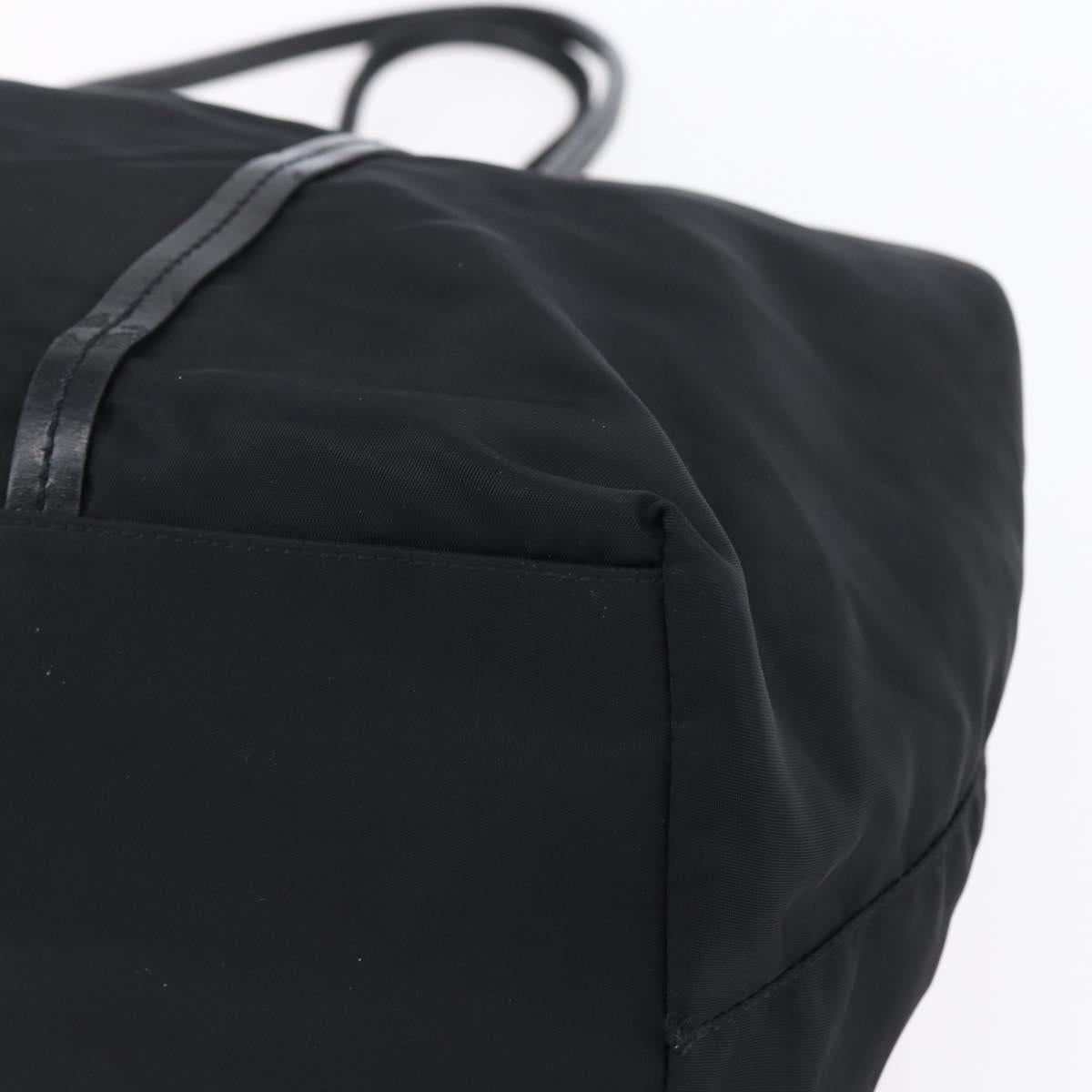 PRADA Hand Bag Nylon Black Silver Auth mr1559